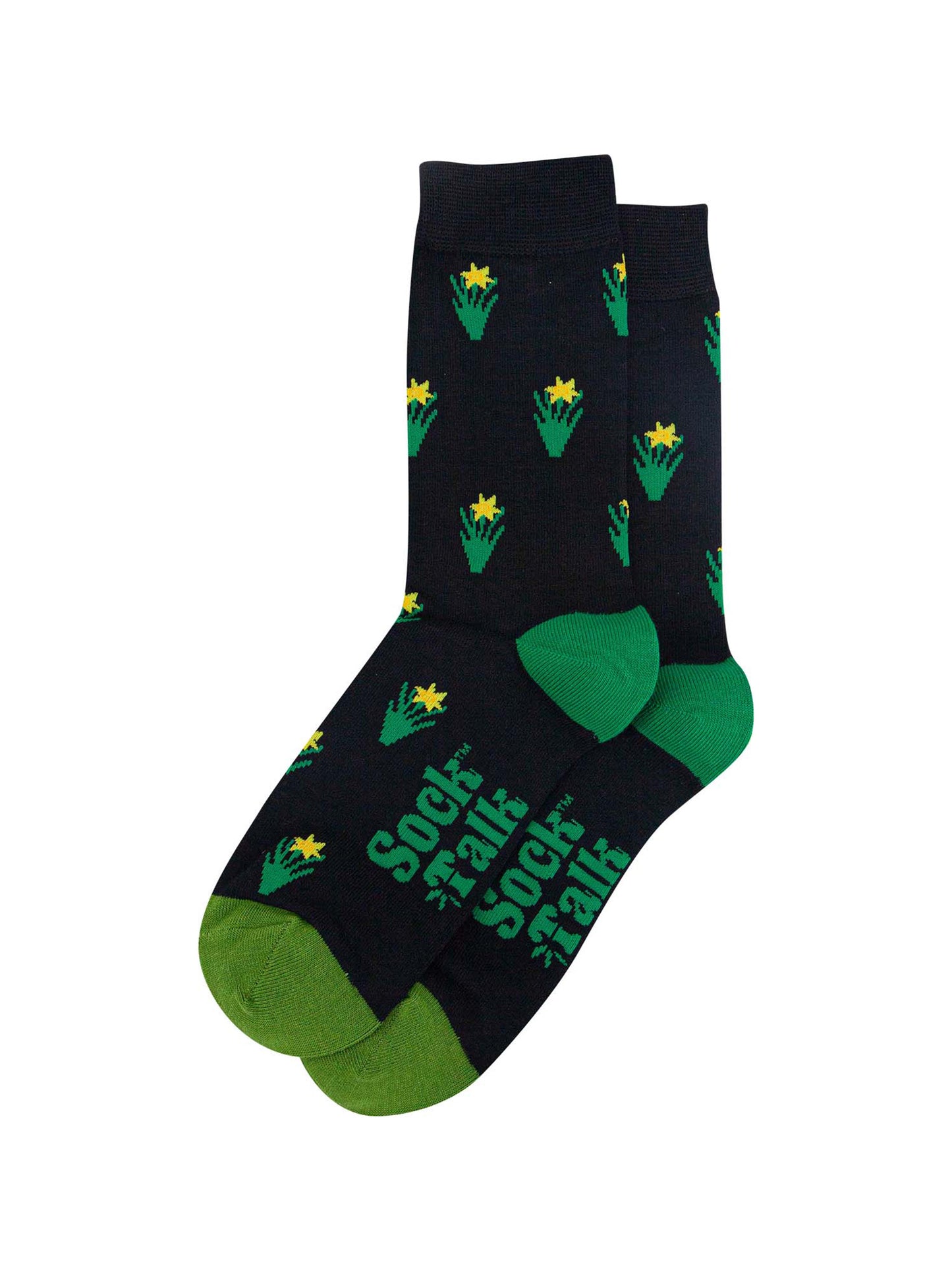 mens-bamboo-socks-black-daffodil-laying-flat