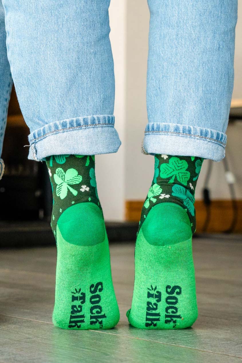 shamrock-print-bamboo-socks-in-green