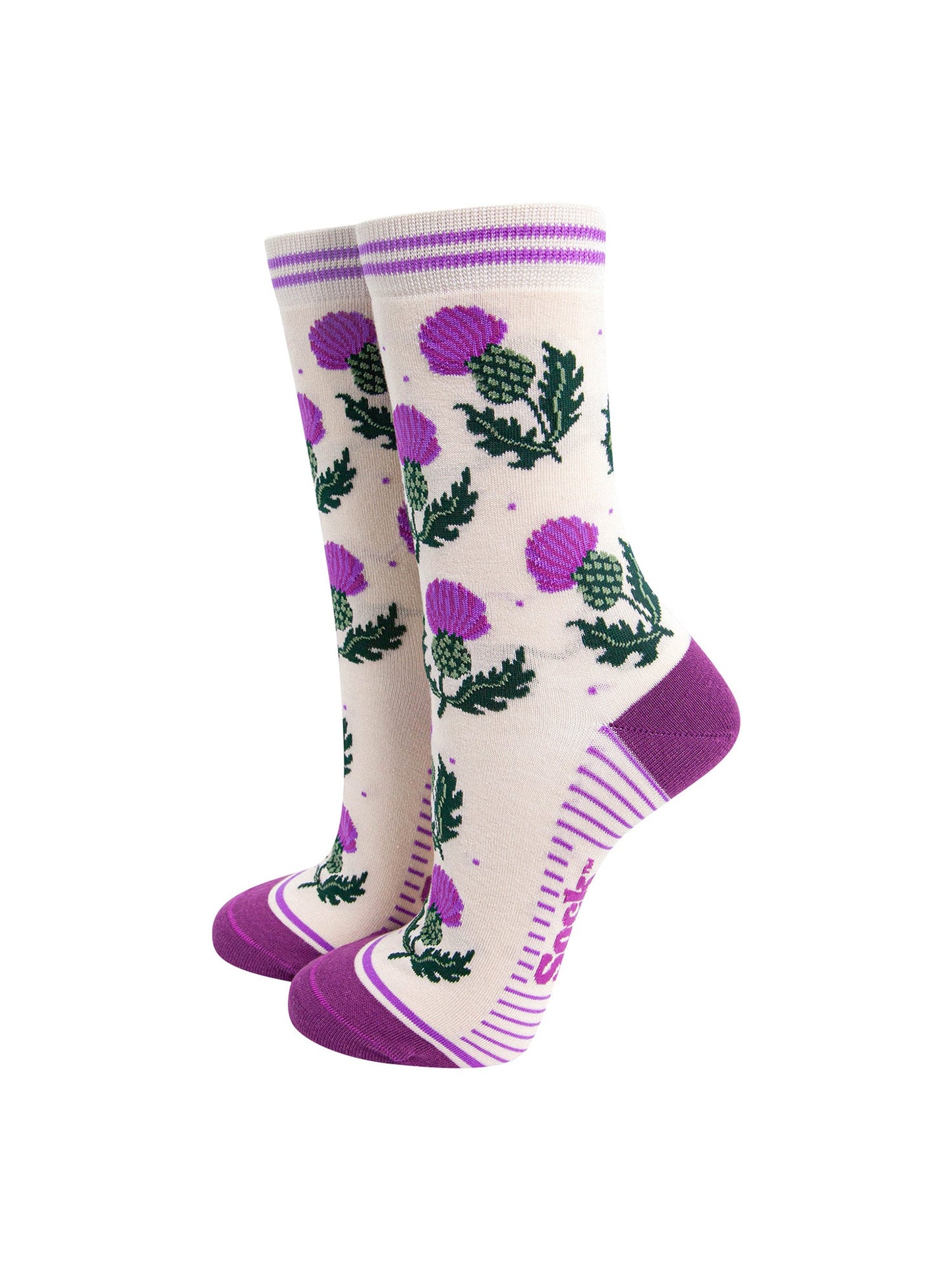 Scottish-Thistles-Bamboo-Socks-in-Cream-Mannequin