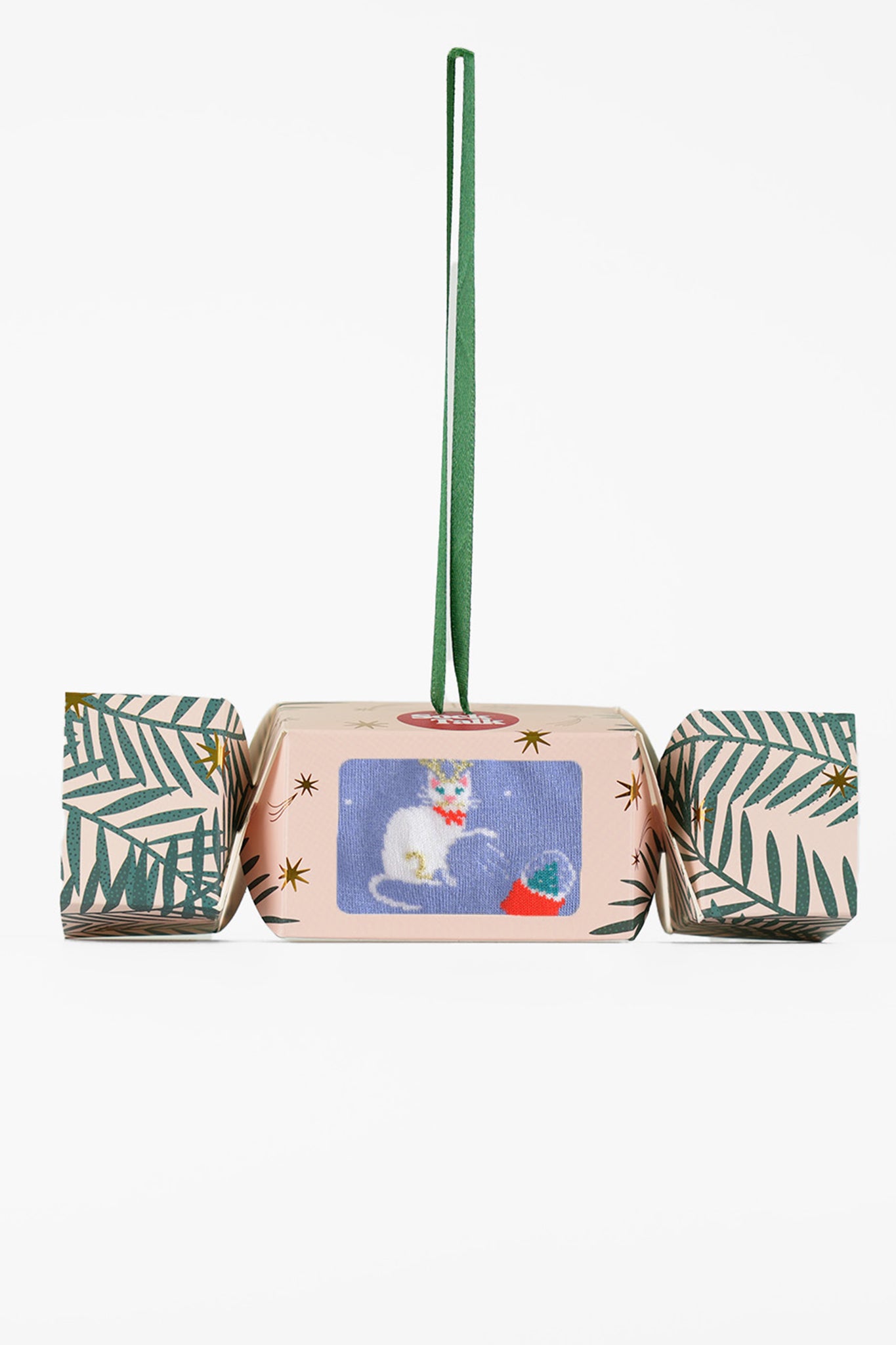 Christmas Cats Bamboo Ankle Socks in a Christmas Cracker Gift Box