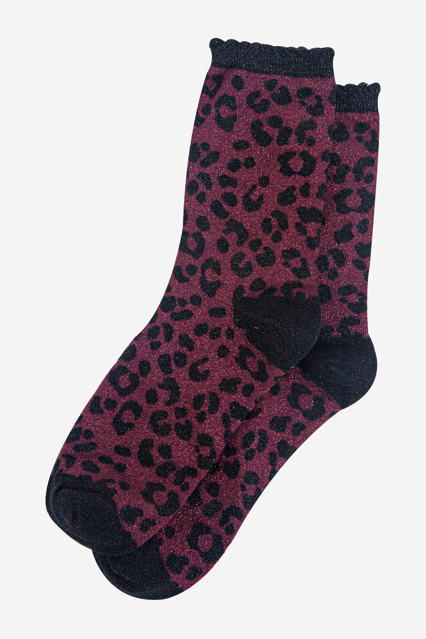 womens-berry-leopard-print-glitter-socks-laying-flat