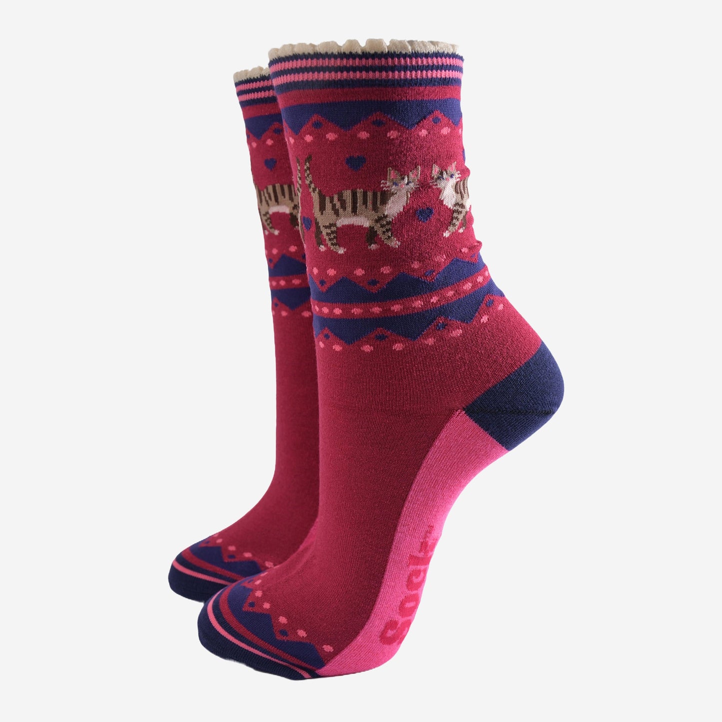 womens-socks-gift-box-navy-cats-tabby-berry