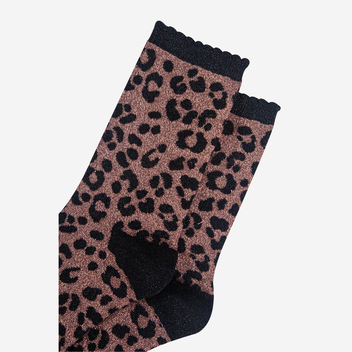 womens-chocolate-leopard-print-glitter-socks-close-up