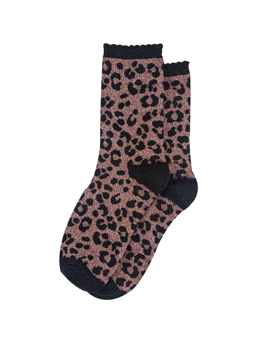womens-chocolate-leopard-print-glitter-socks-laying-flat