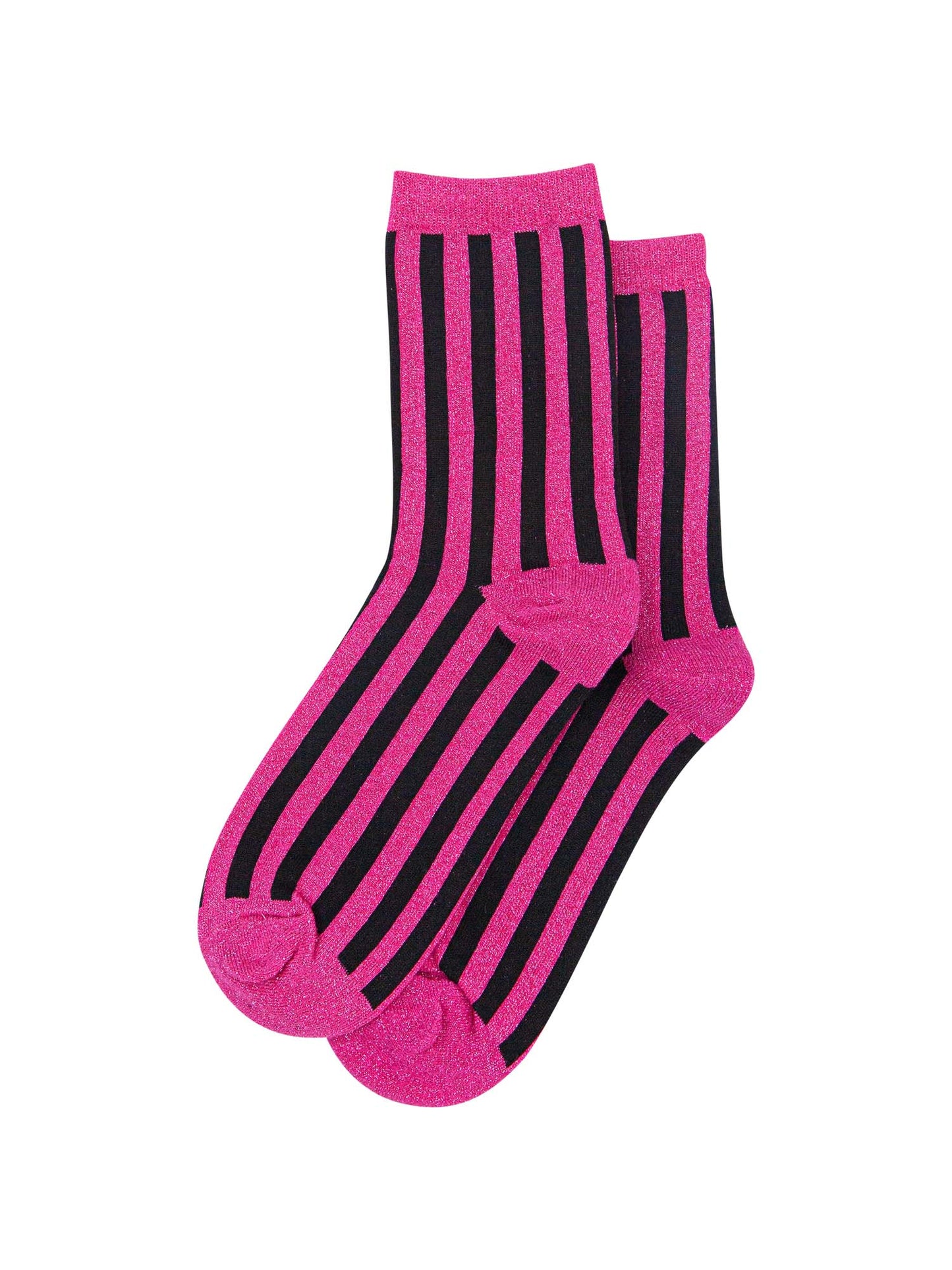 womens-berry-vertical-stripe-glitter-socks-laying-flat
