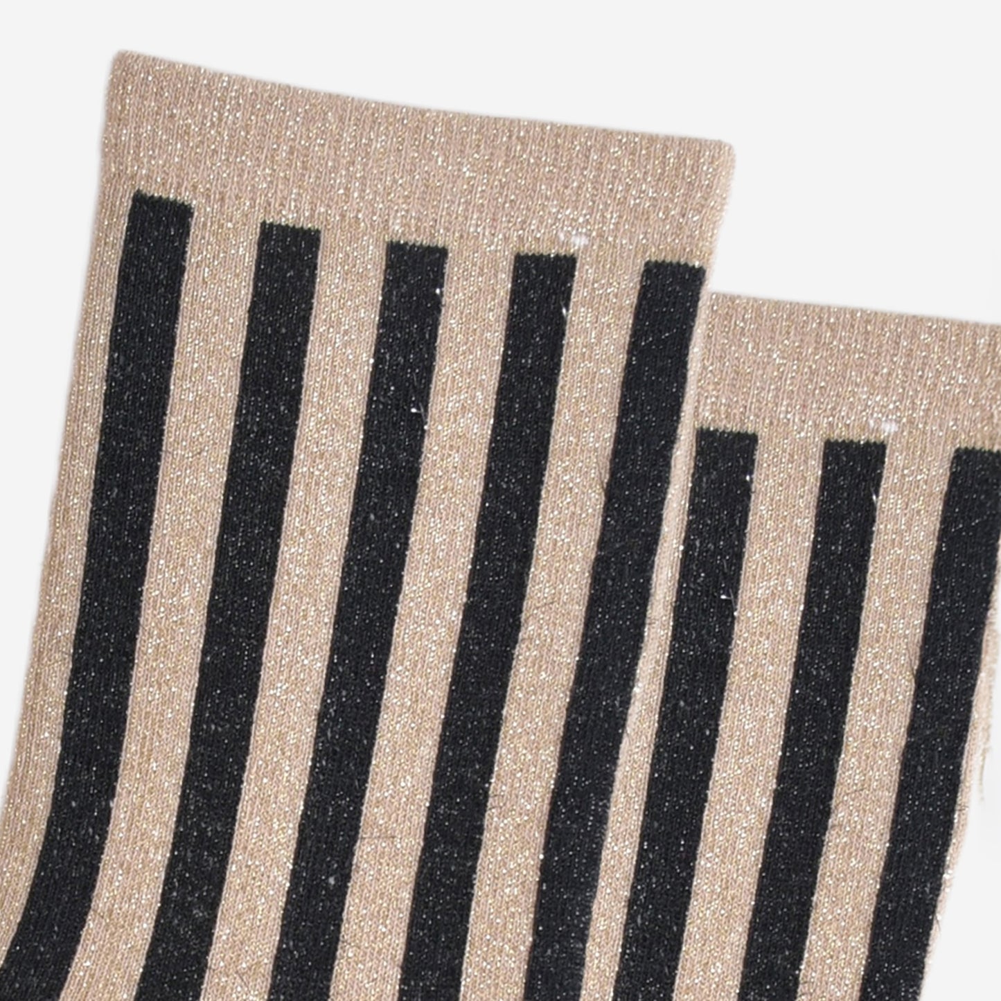Women's Glitter Socks - Gold/Black, Vertical Stripe