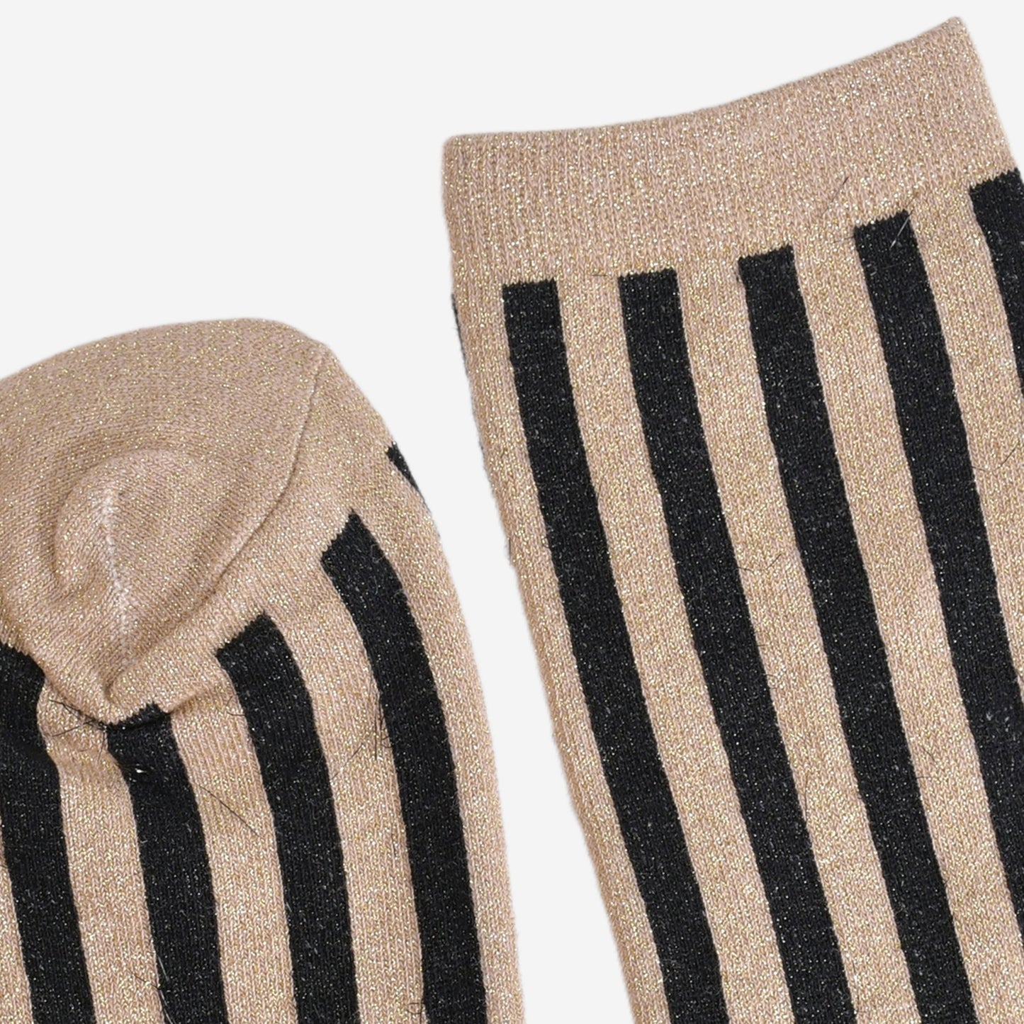 Women's Glitter Socks - Gold/Black, Vertical Stripe