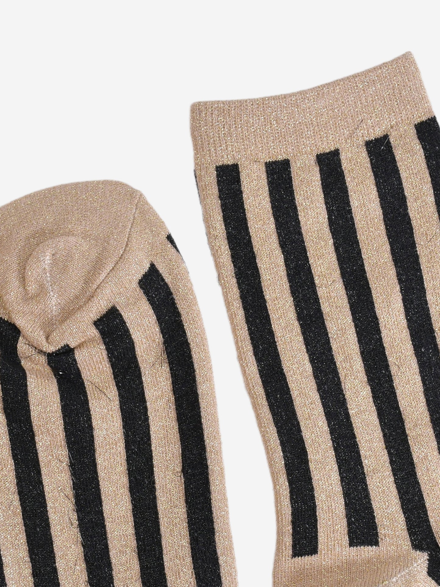 Women's Glitter Socks - Gold/Black, Vertical Stripe