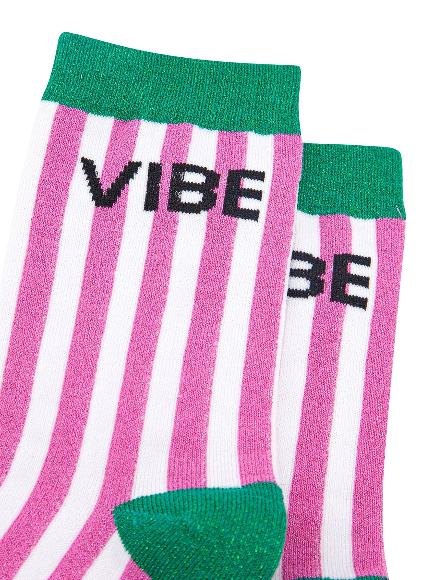 Vibe-Combed-Cotton-Glitter-Socks-in-Green-close-up