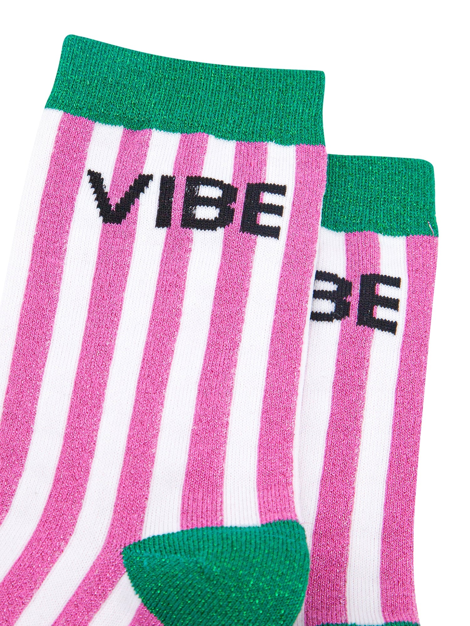 Vibe-Combed-Cotton-Glitter-Socks-in-Green-close-up
