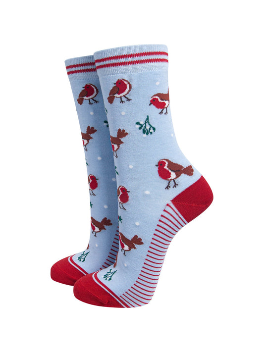 Robin-Women's-Bamboo-Socks-in-Icy-Blue-On-Mannequin
