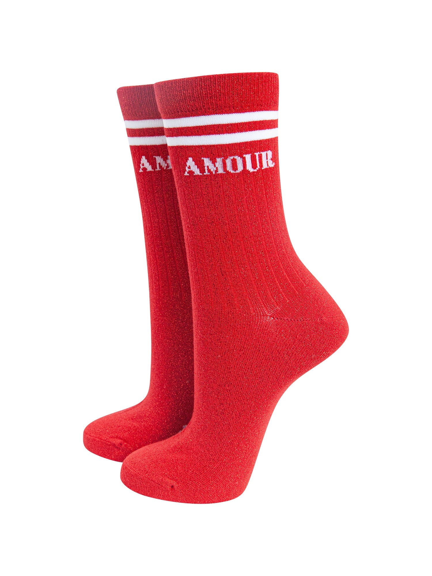 Amour-Combed-Cotton-Glitter-Socks-in-Red-mannequin