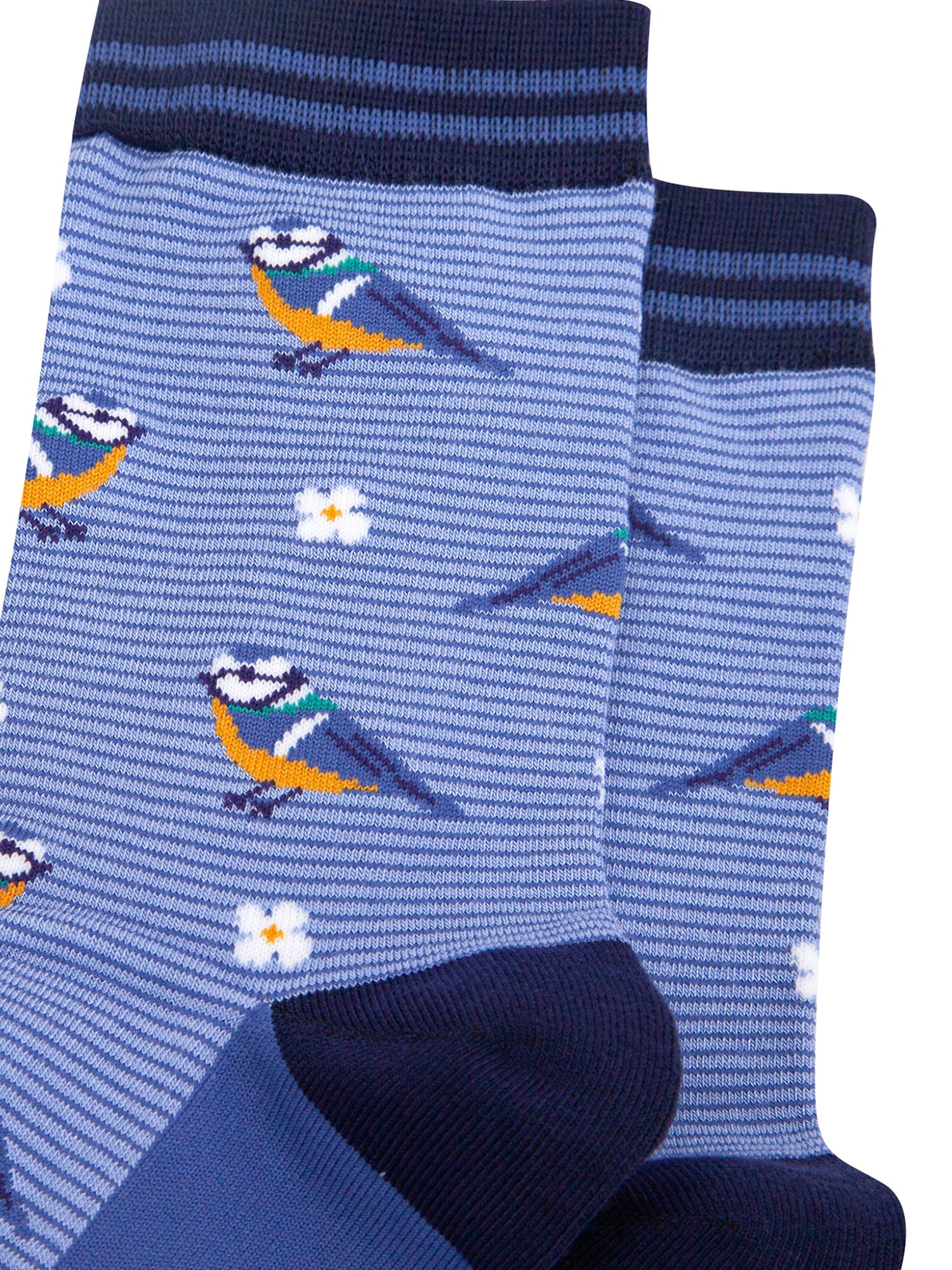 Blue-Tit-Floral-Bamboo-Socks-in-Blue-Closeup