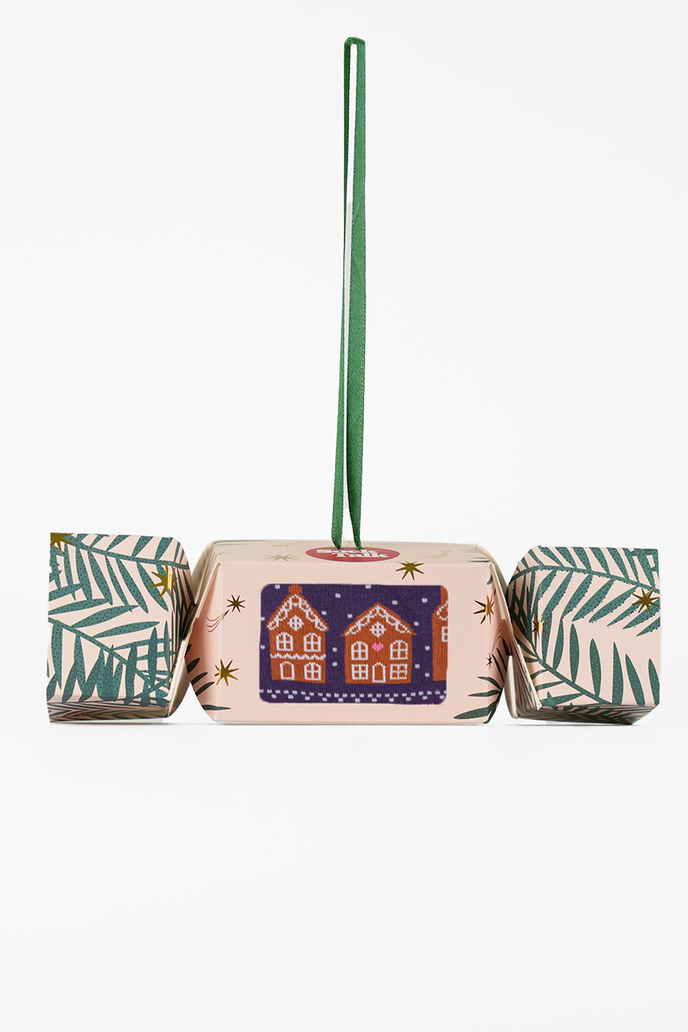 Gingerbread Fair Isle Bamboo Socks in a Christmas Cracker Gift Box