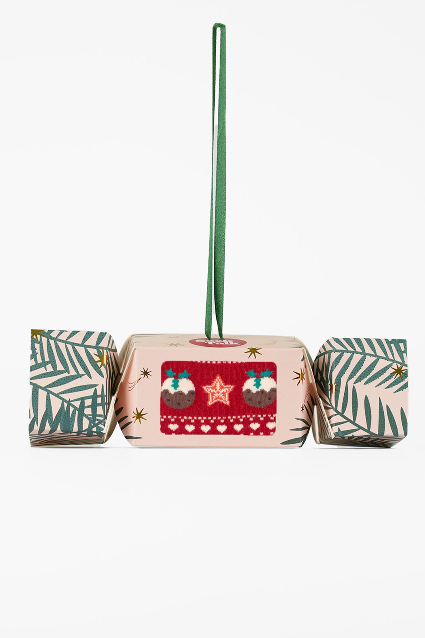 Women's Bamboo Ankle Socks Christmas Cracker Gift Box - Red/Green, Christmas Pudding