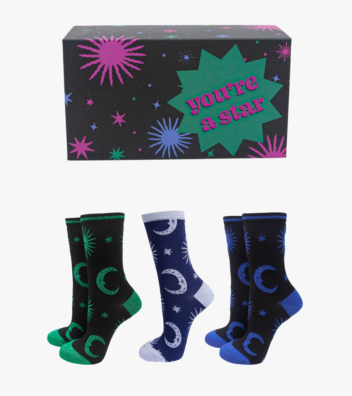 womens-socks-gift-box-black-celestial-star-moon