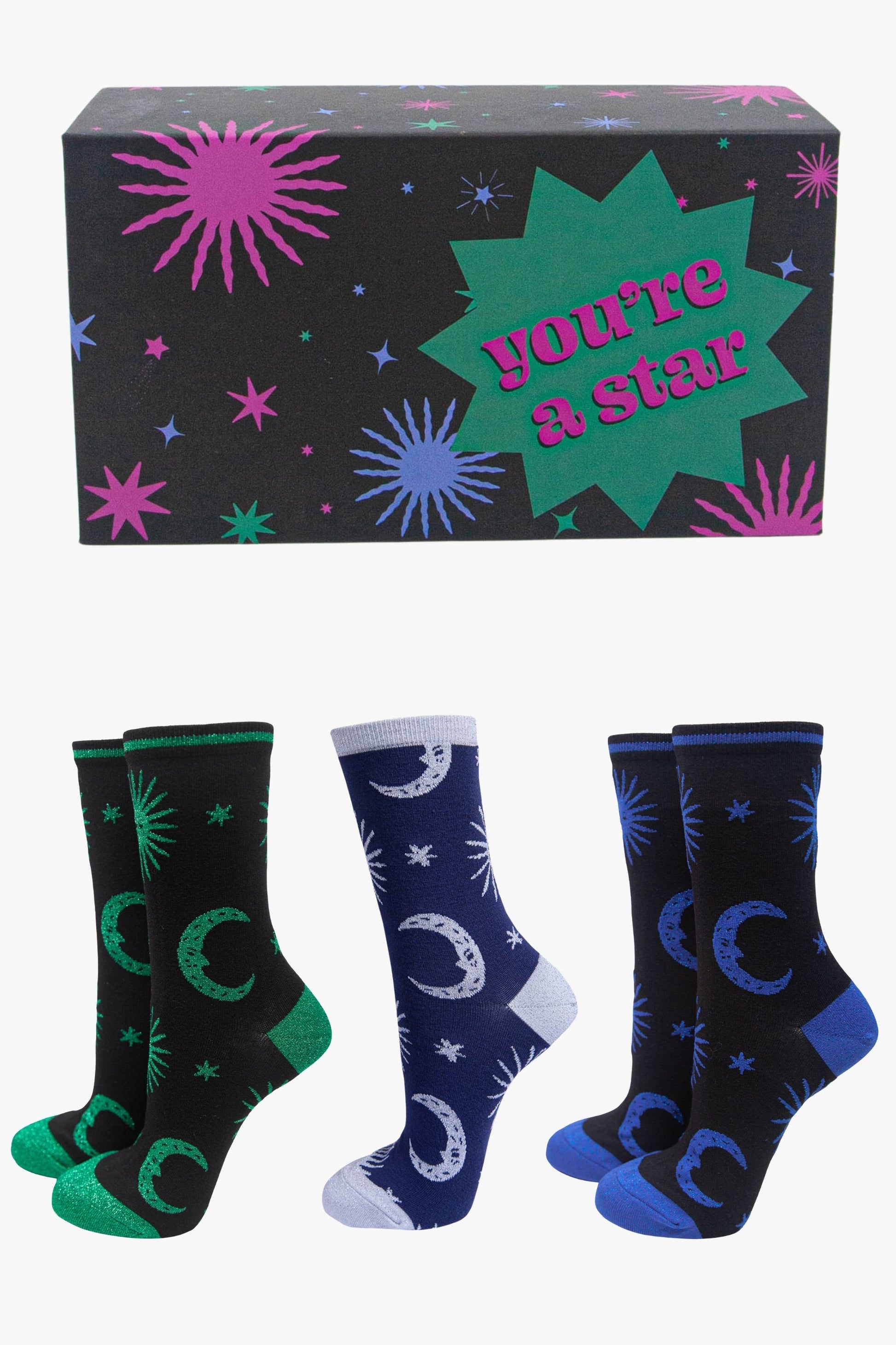 womens-socks-gift-box-black-celestial-star-moon