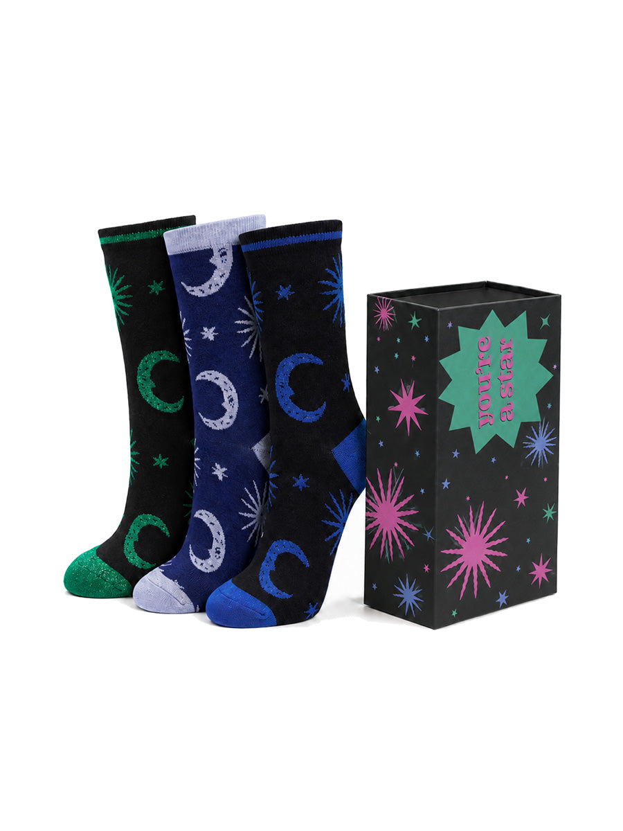 womens-socks-gift-box-black-celestial-star-moon