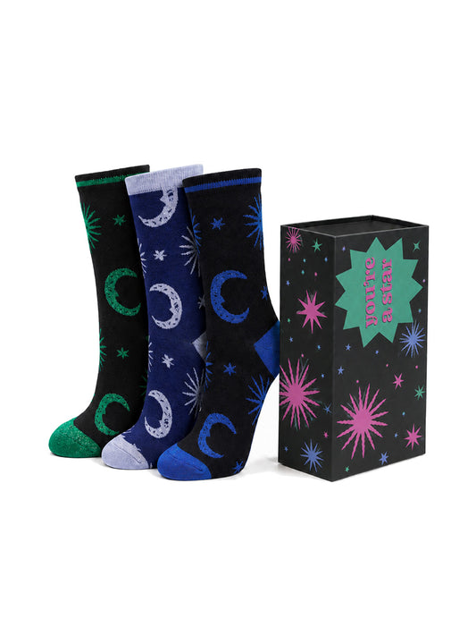 womens-socks-gift-box-black-celestial-star-moon