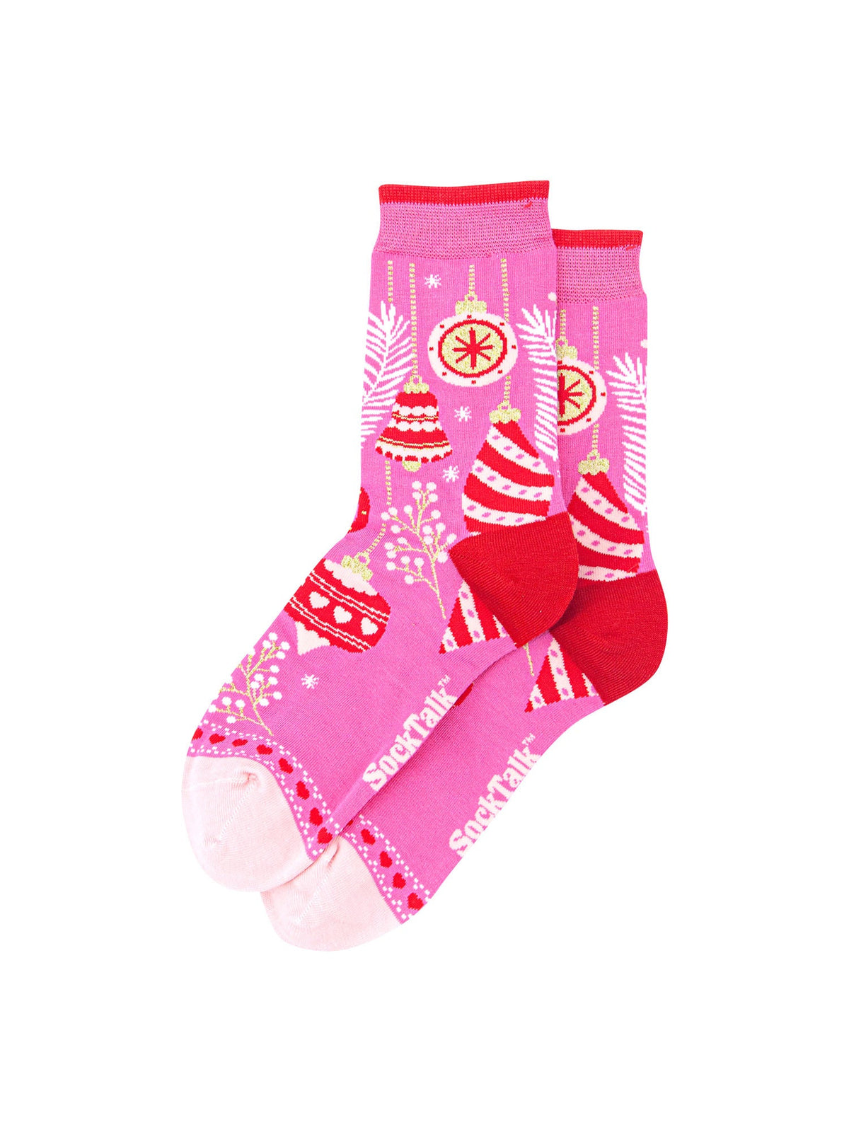 Christmas-Baubles-Bamboo-Crew-Socks-Christmas-Cracker-Gift-Box-in-Pink