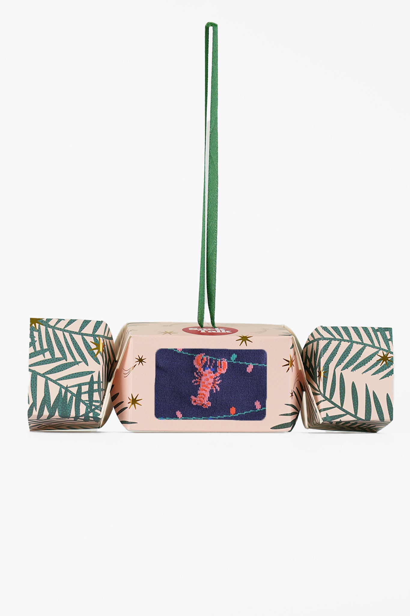 Lobster Party Lights Bamboo Ankle Socks in a Christmas Cracker Gift Box