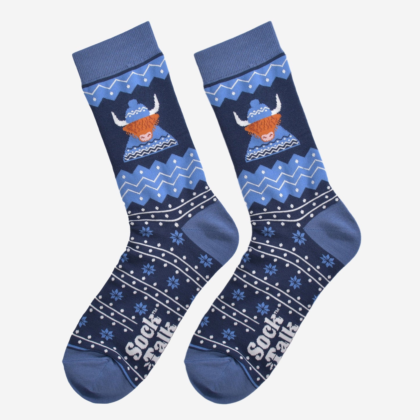 Men's Bamboo Socks - Blue, Highland Cow Hat and Jumper