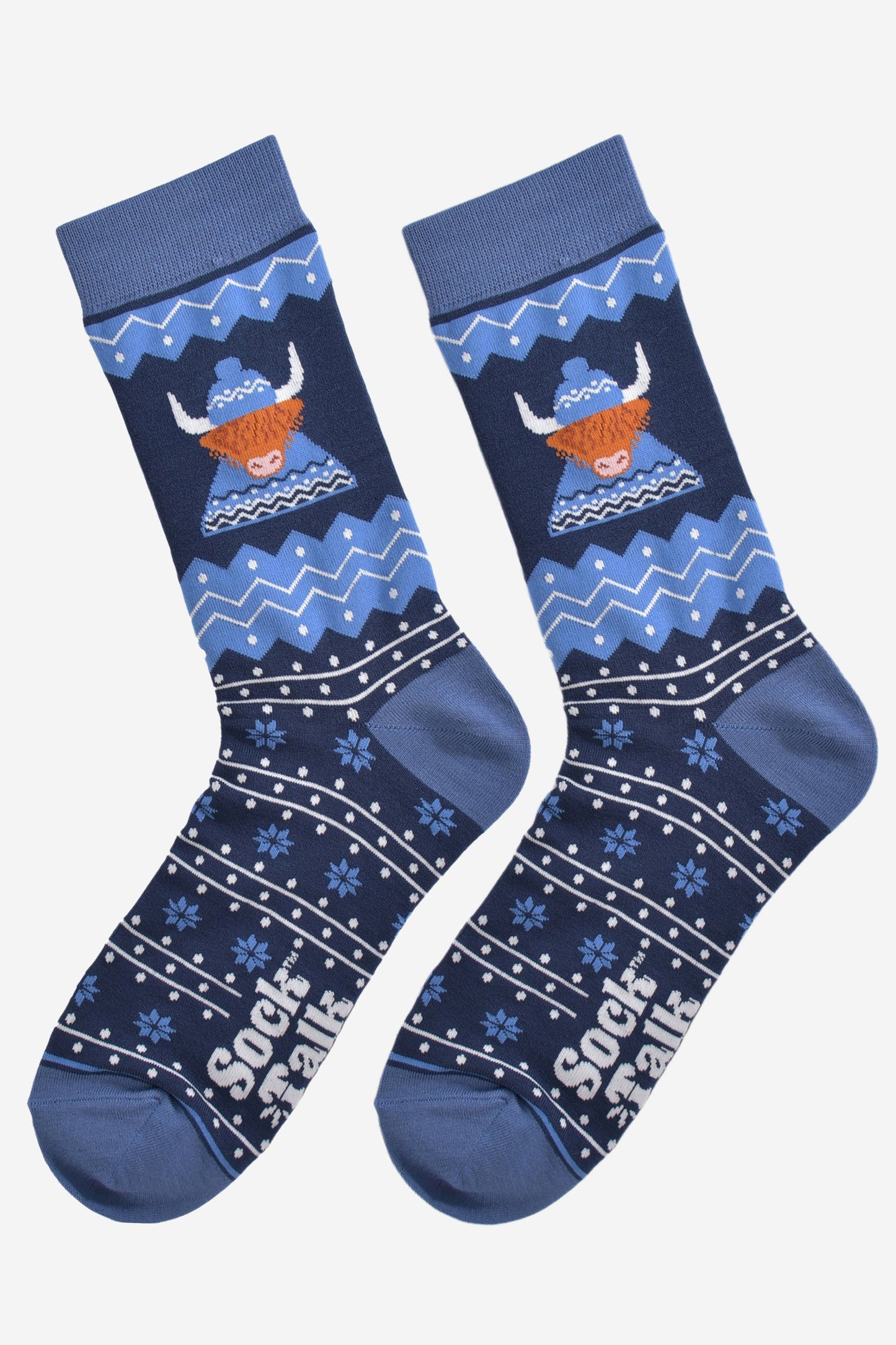 Men's Bamboo Socks - Blue, Highland Cow Hat and Jumper