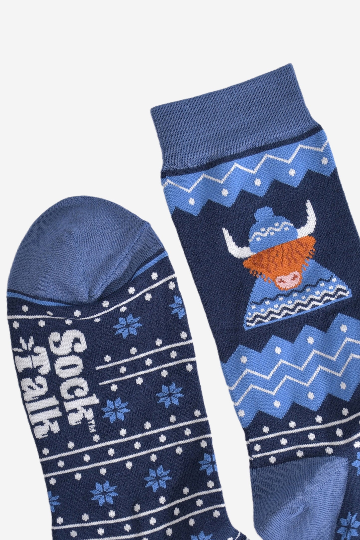 Men's Bamboo Socks - Blue, Highland Cow Hat and Jumper