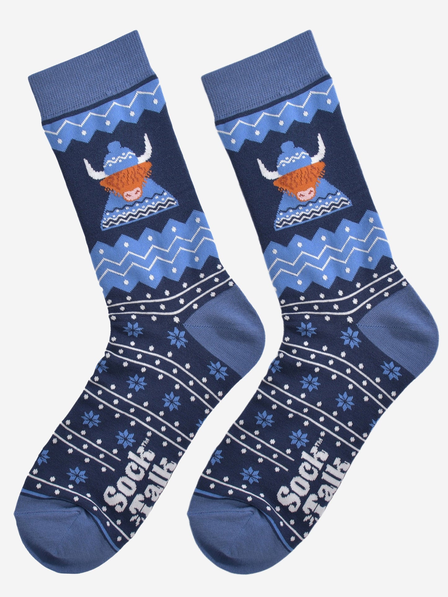 Men's Bamboo Socks - Blue, Highland Cow Hat and Jumper