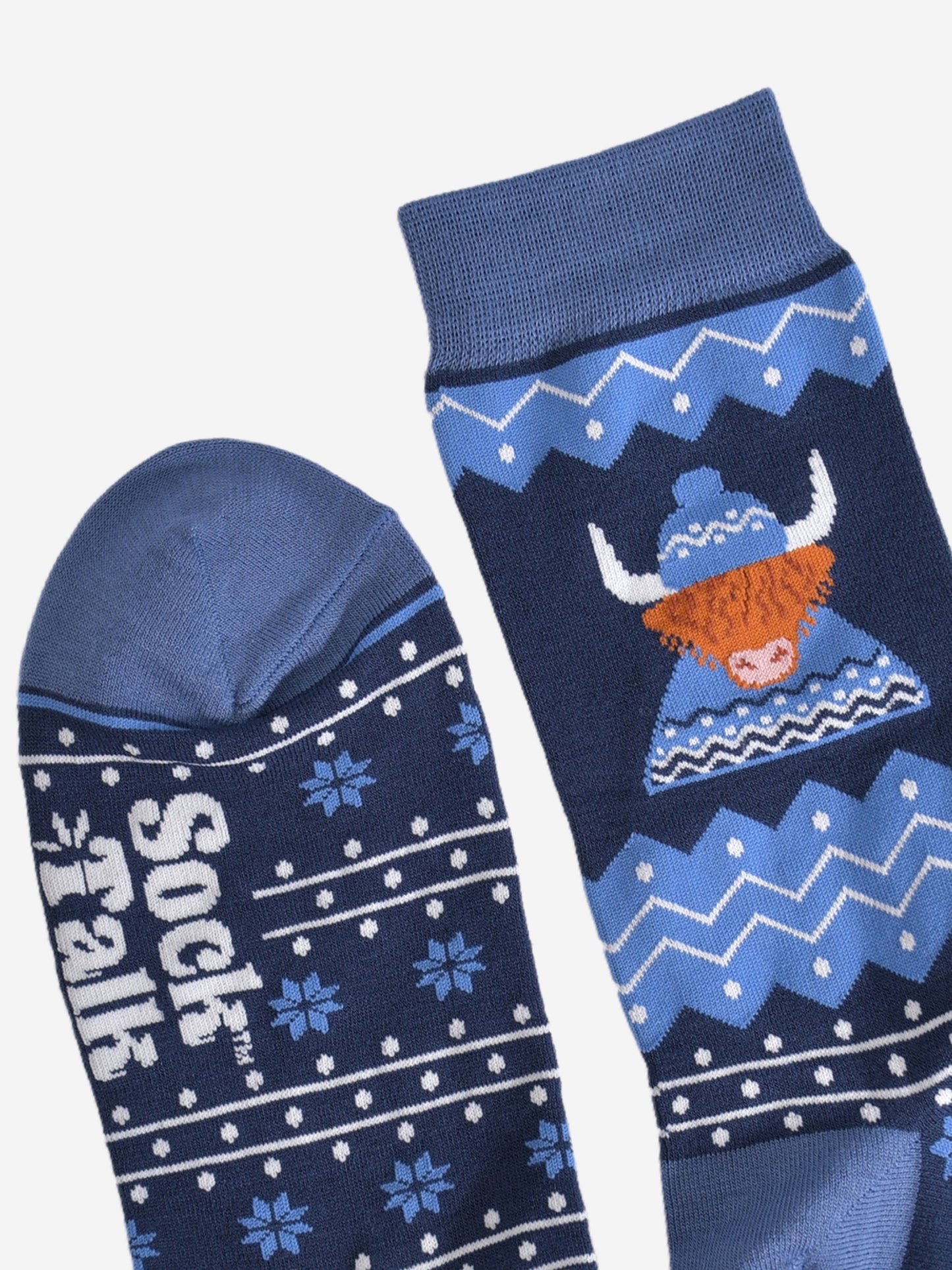 Men's Bamboo Socks - Blue, Highland Cow Hat and Jumper