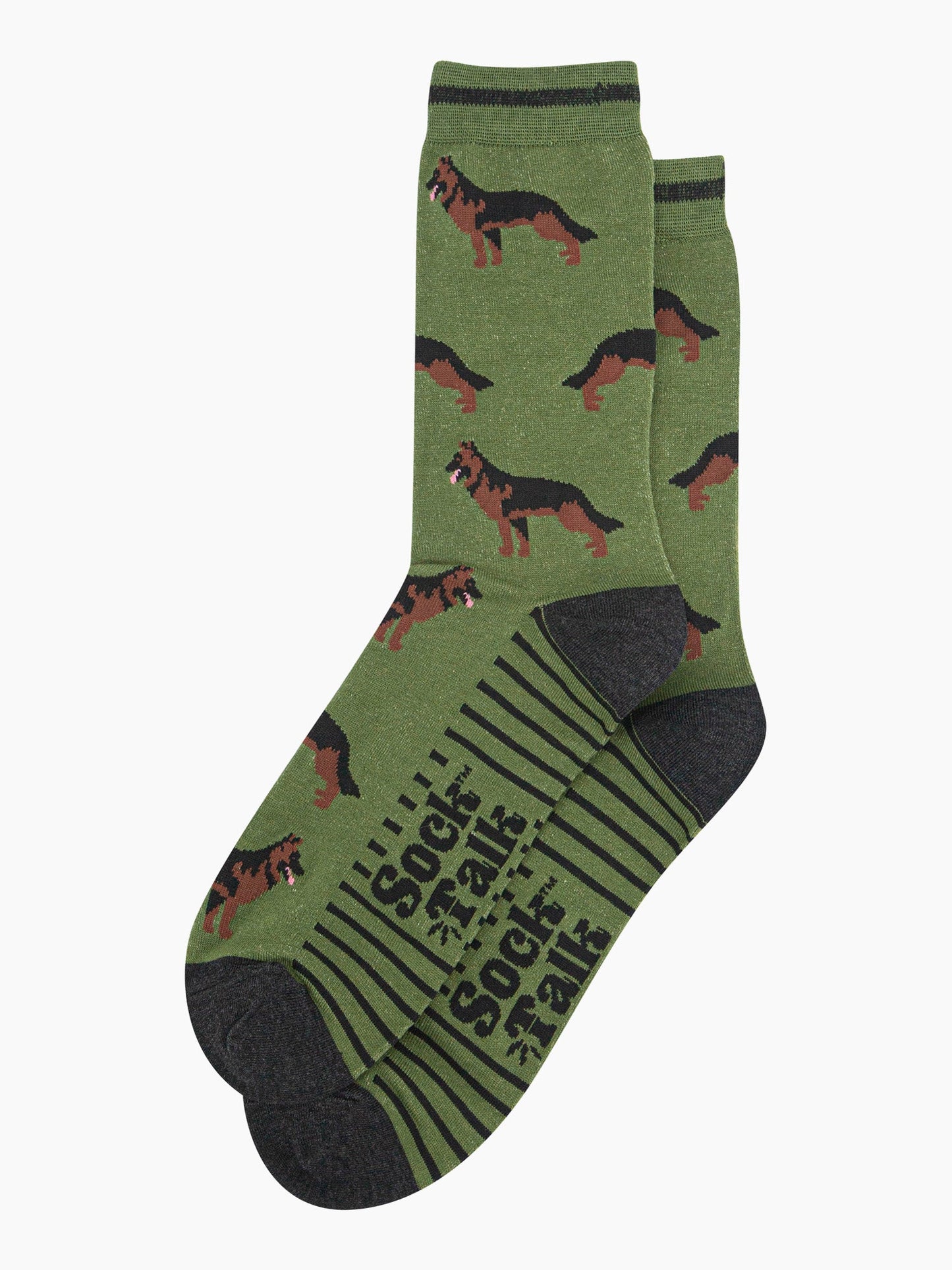 mens-bamboo-socks-green-alsatian-german-shepherd-laying-flat