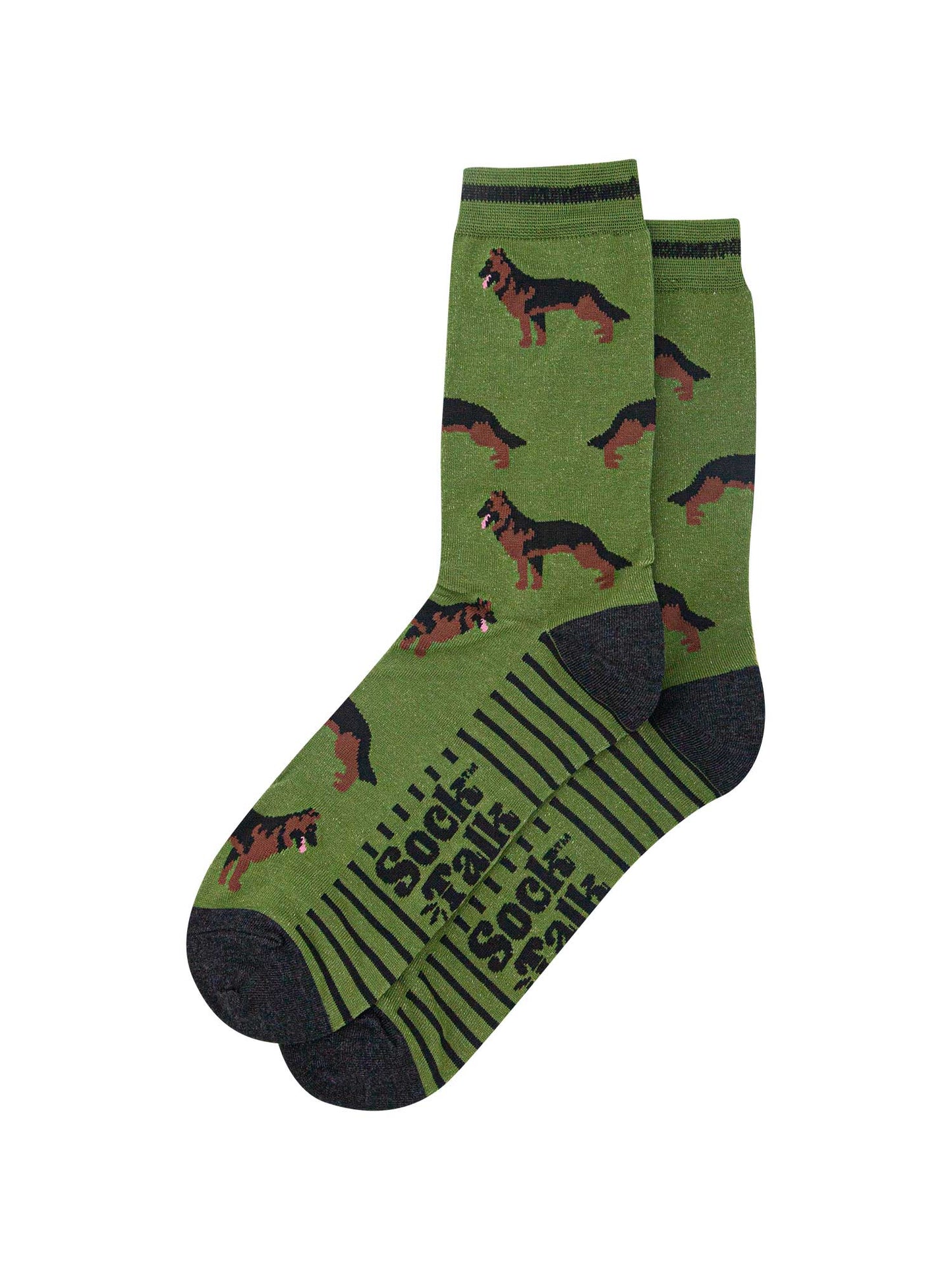 mens-bamboo-socks-green-alsatian-german-shepherd-laying-flat