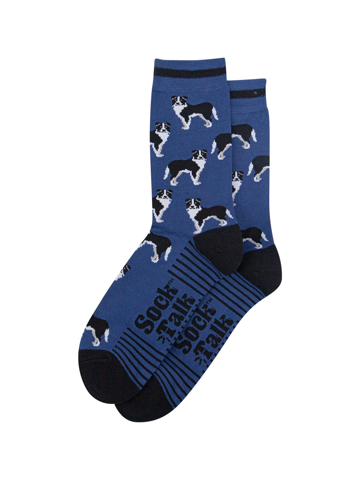 mens-bamboo-socks-denim-blue-black-border-collie-laying-flat