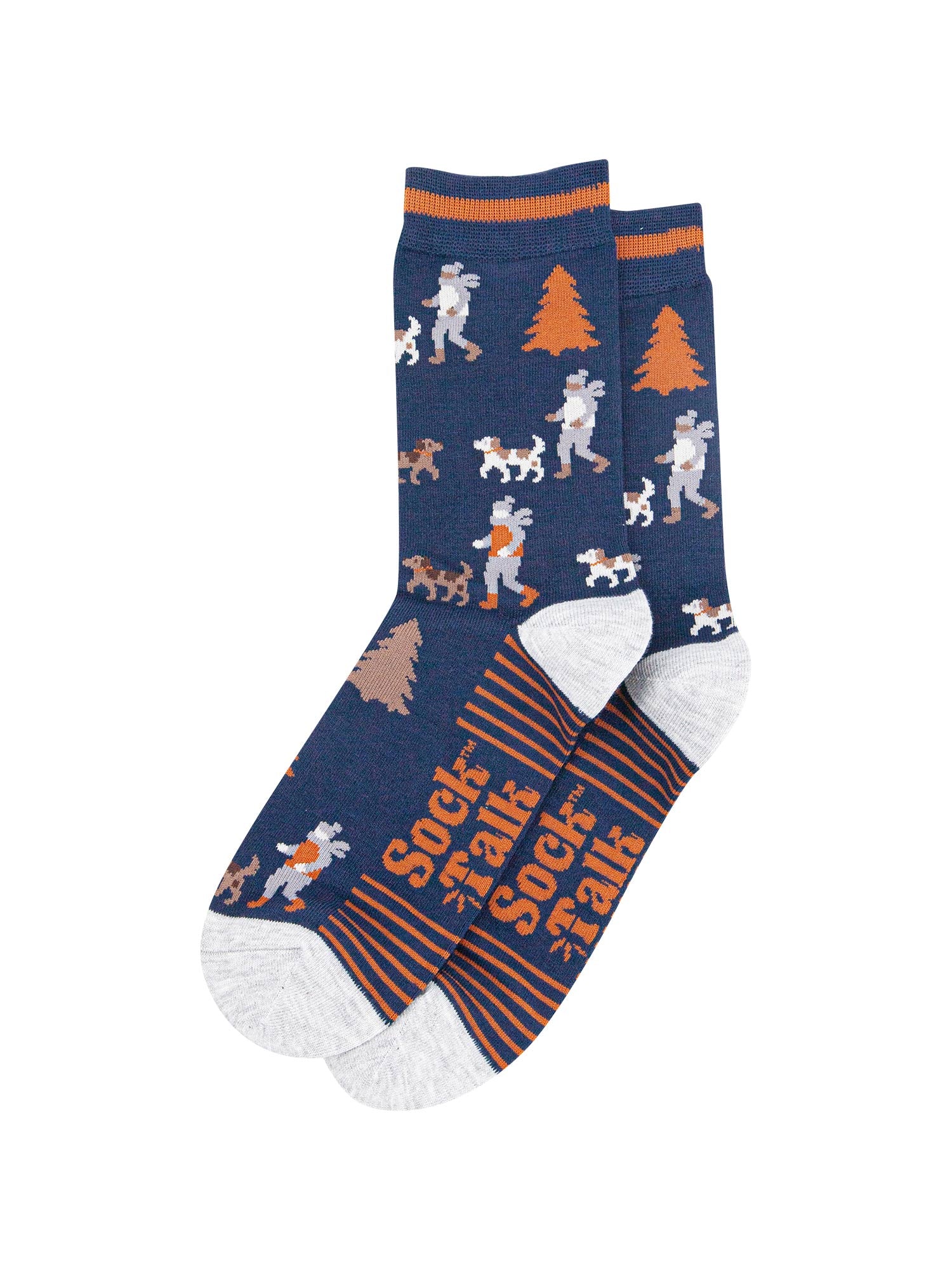 mens-bamboo-socks-navy-blue-light-grey-man-and-his-dog-laying-flat