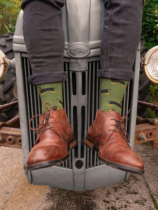 khaki-sausage-dog-print-bamboo-socks-in-green