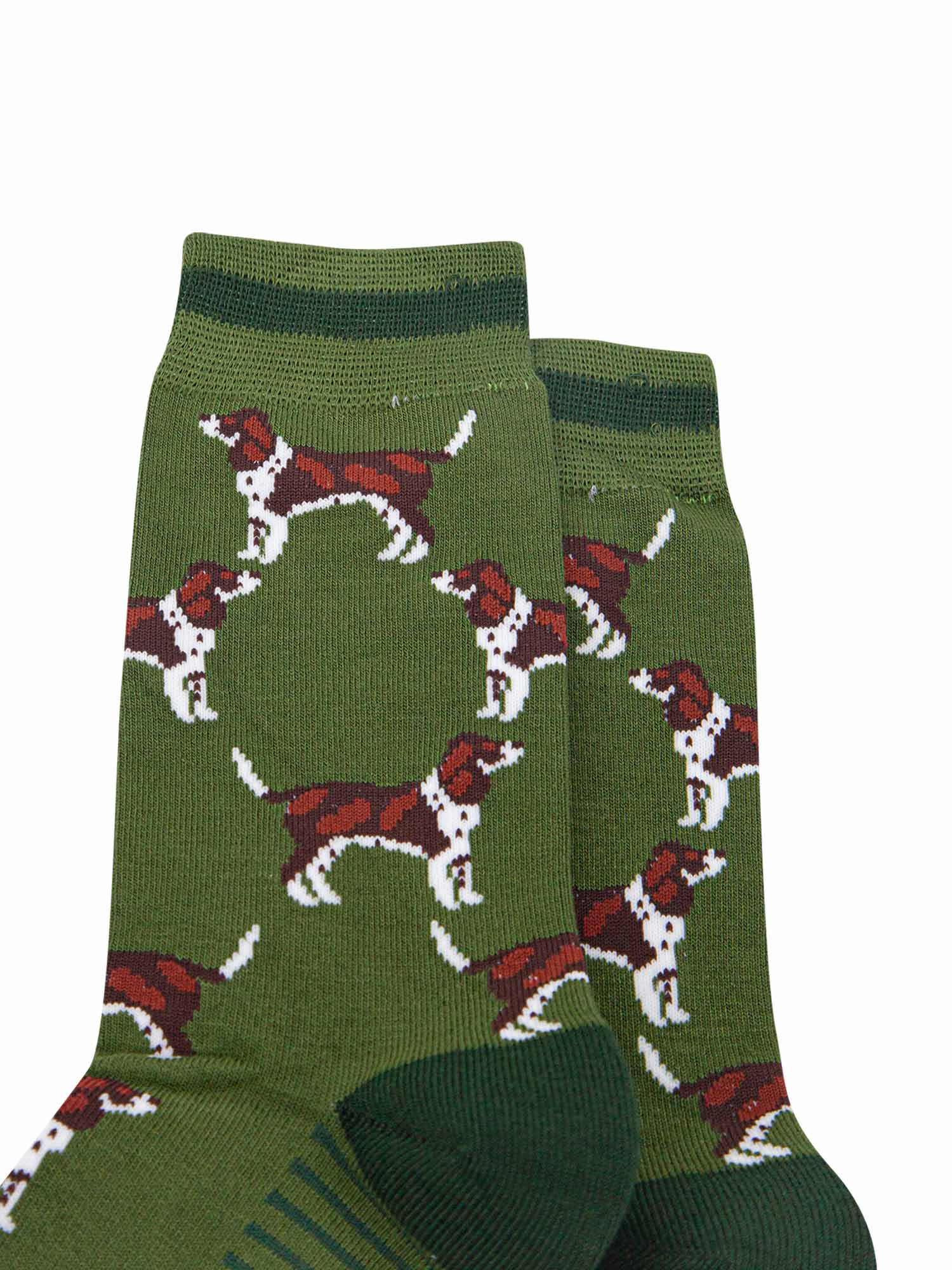 mens-bamboo-socks-khaki-dark-green-cocker-spaniel-close-up