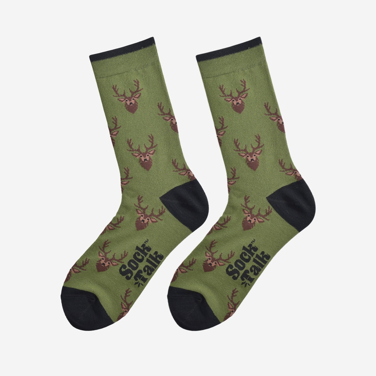 Men's Bamboo Socks - Green/Black, Stag