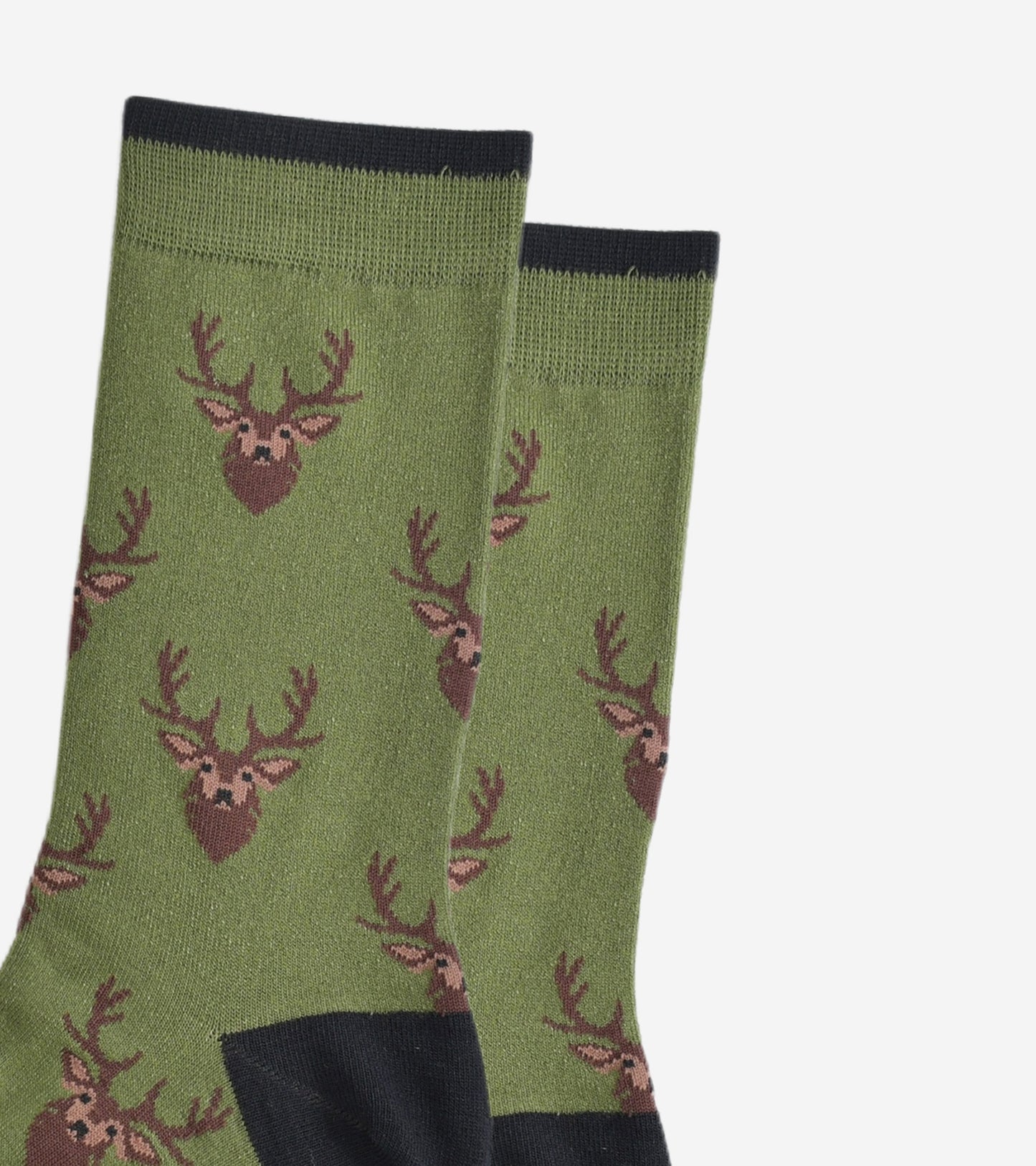 Men's Bamboo Socks - Green/Black, Stag