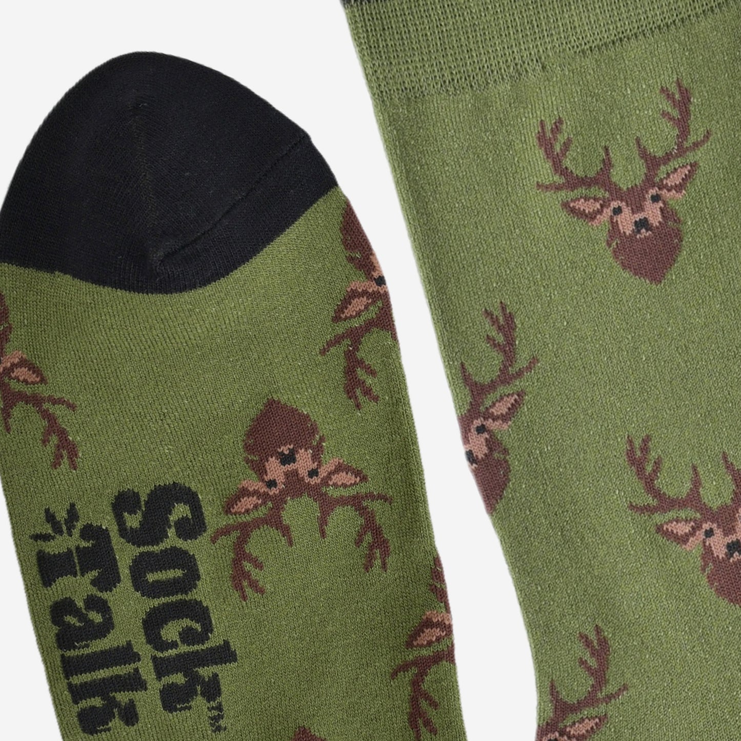 Men's Bamboo Socks - Green/Black, Stag