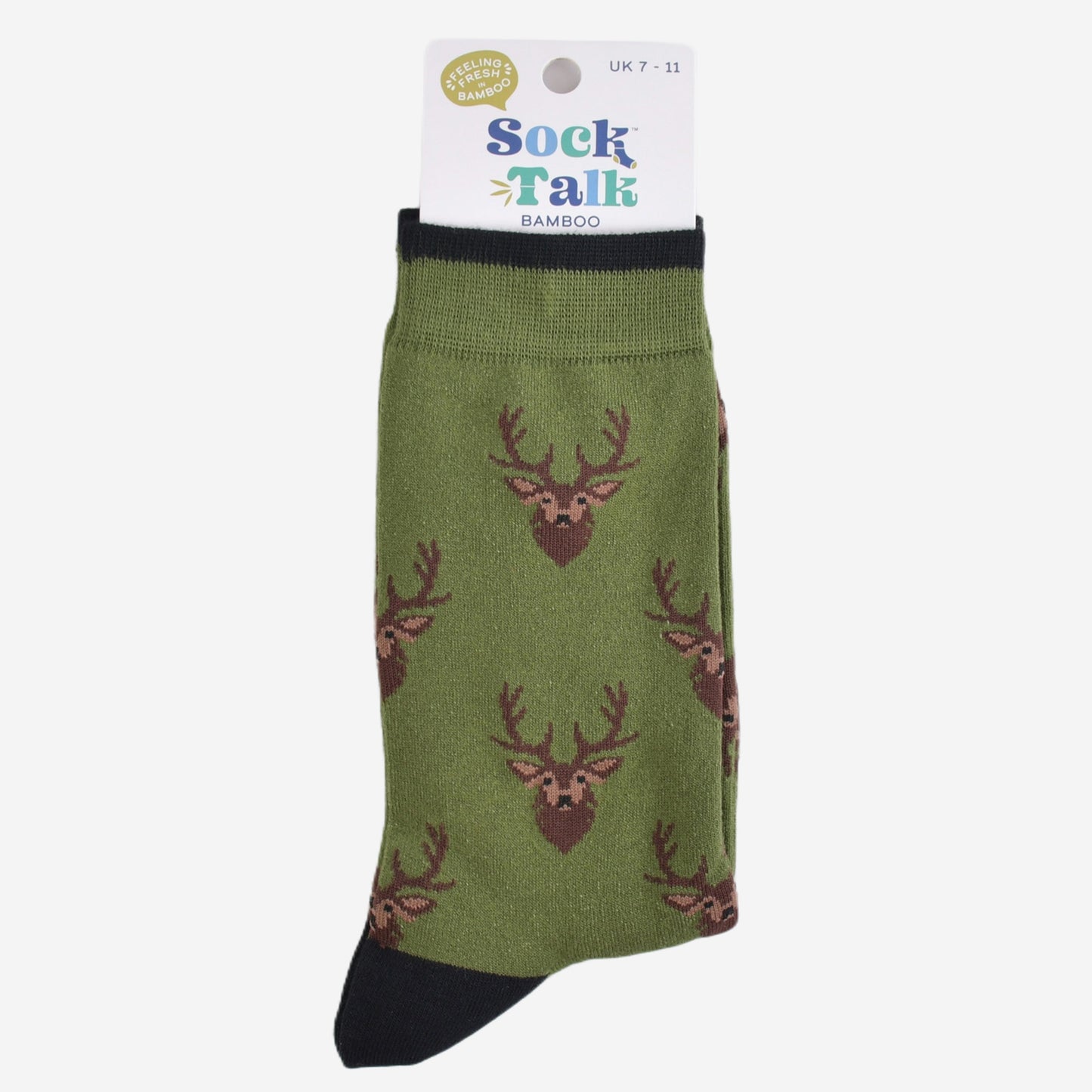 Men's Bamboo Socks - Green/Black, Stag