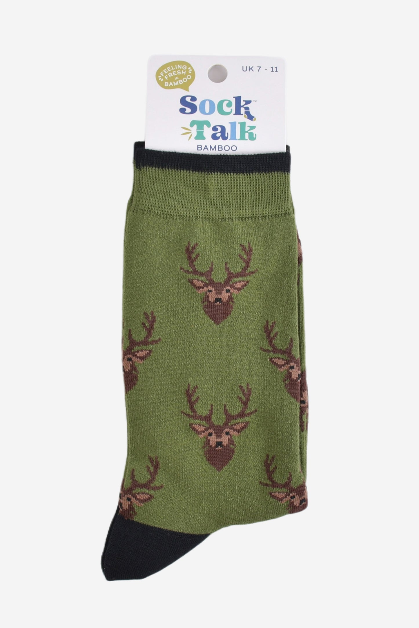 Men's Bamboo Socks - Green/Black, Stag