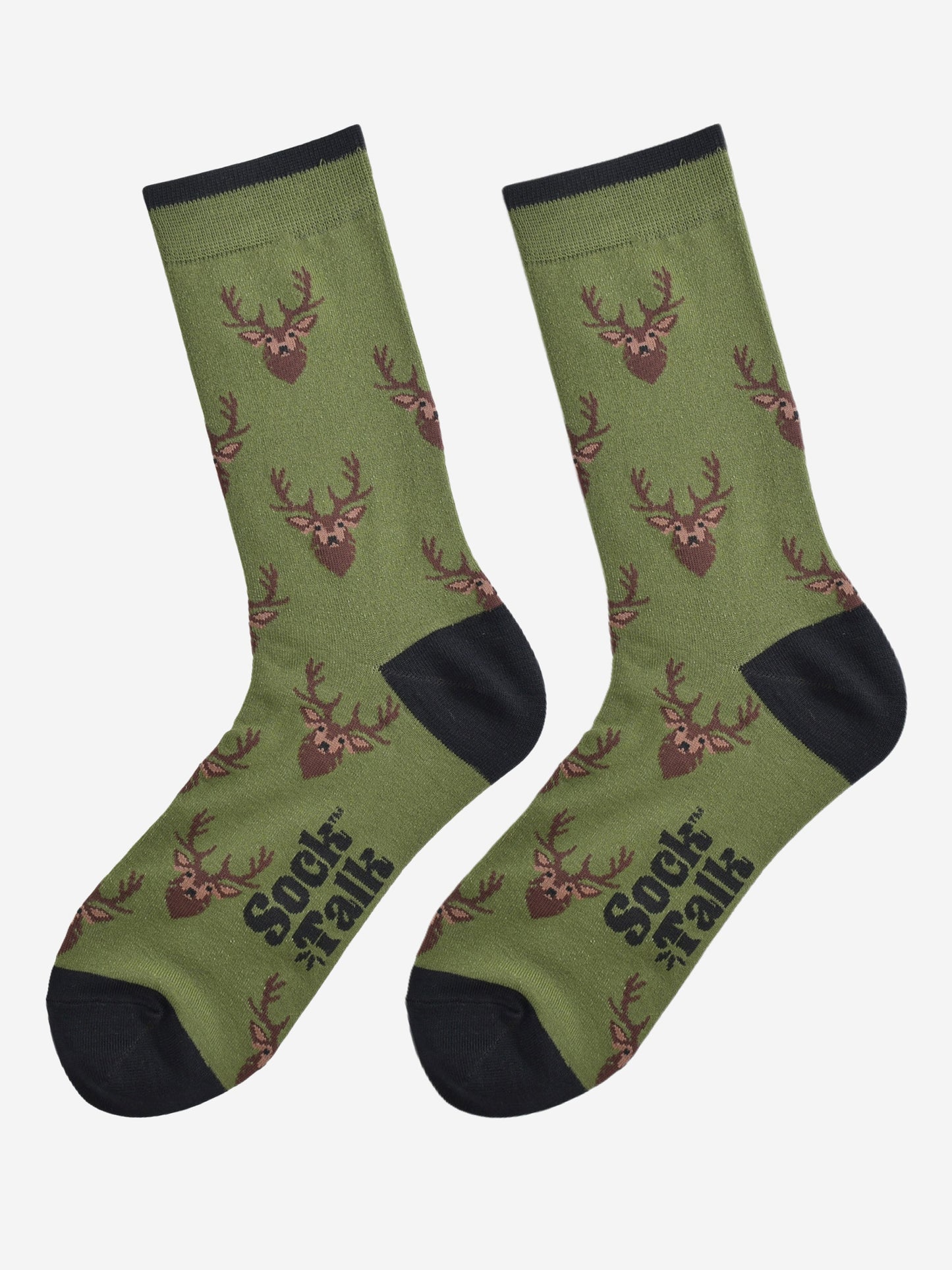 Men's Bamboo Socks - Green/Black, Stag