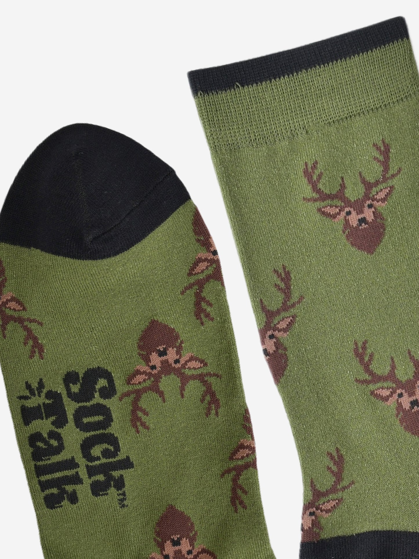 Men's Bamboo Socks - Green/Black, Stag