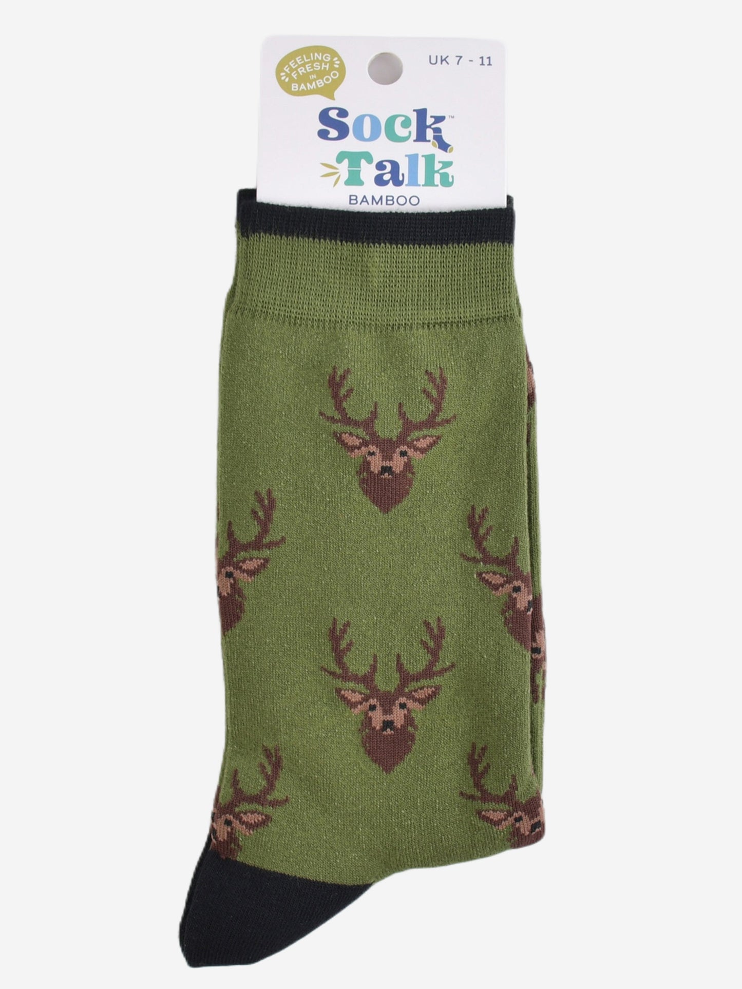 Men's Bamboo Socks - Green/Black, Stag