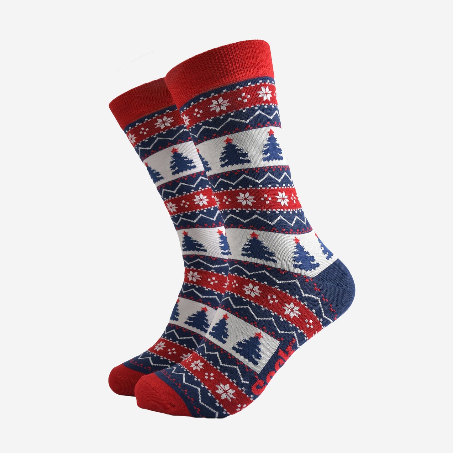 Men's Bamboo Socks Gift Box -Navy Blue/Red, Woodland Stag Christmas