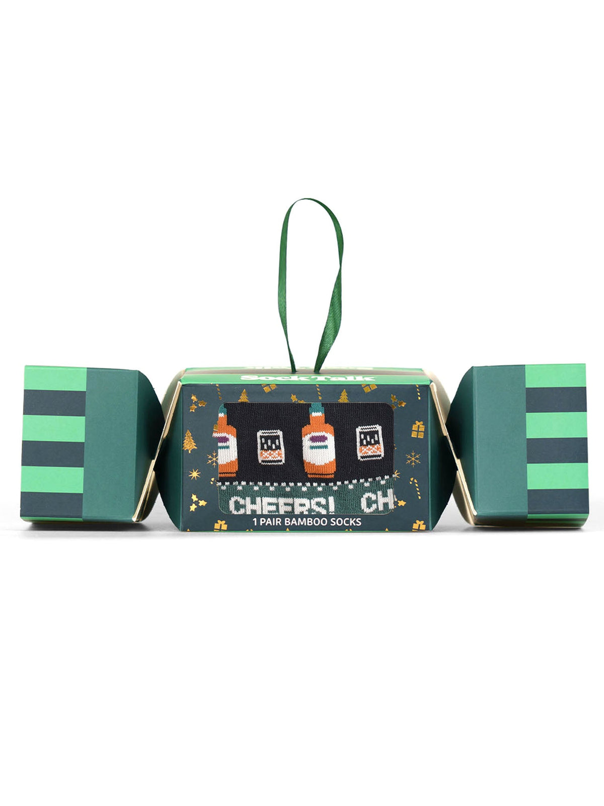 Cheers-Beers-Bamboo-Crew-Socks-Christmas-Cracker-Gift-Box-in-Black