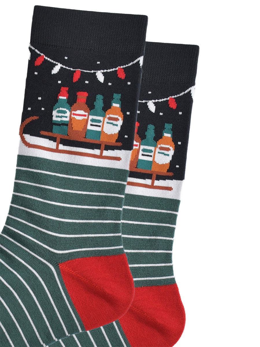 close up of the ankle of the socks, showing clearly the sledge and drinks