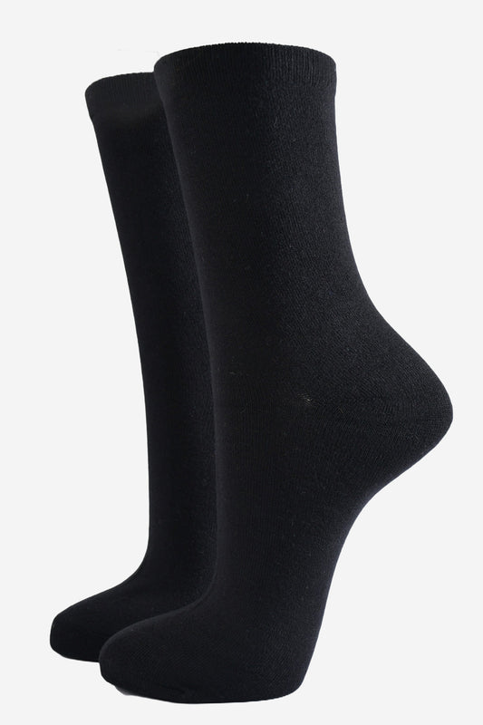 Women's Solid Bamboo Socks - Black