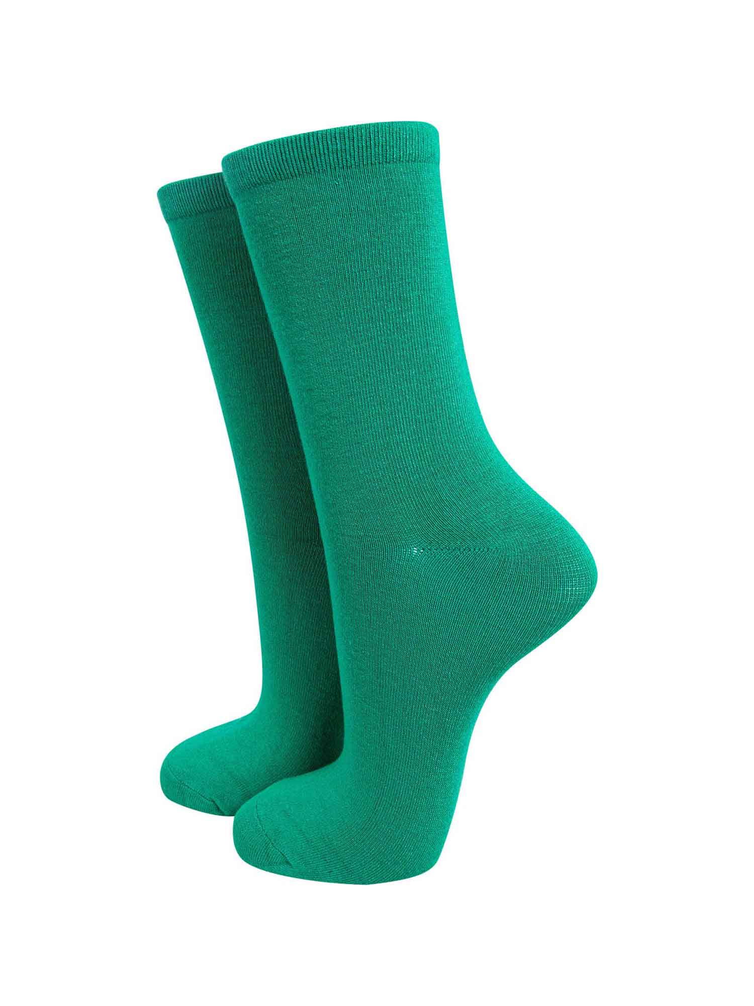 womens plain green bamboo ankle socks