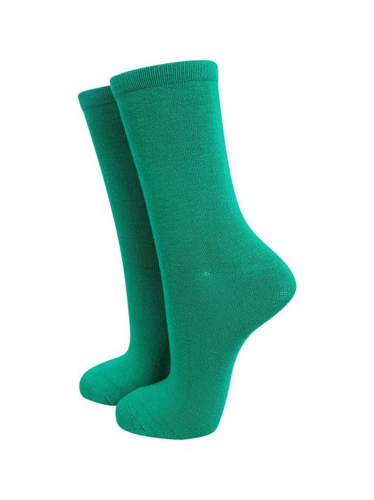 womens plain green bamboo ankle socks